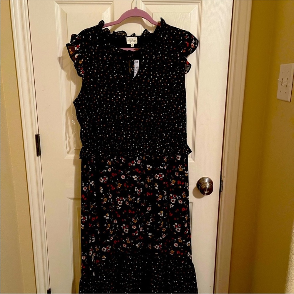 Floral Black Dress